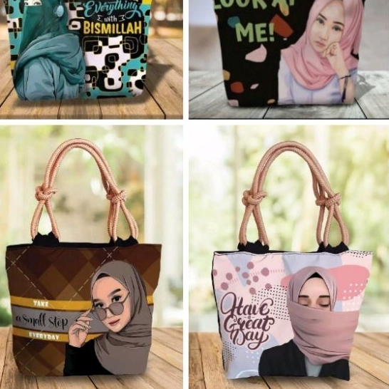 tas Tote bag sumbu totebag hijab canvas sublim