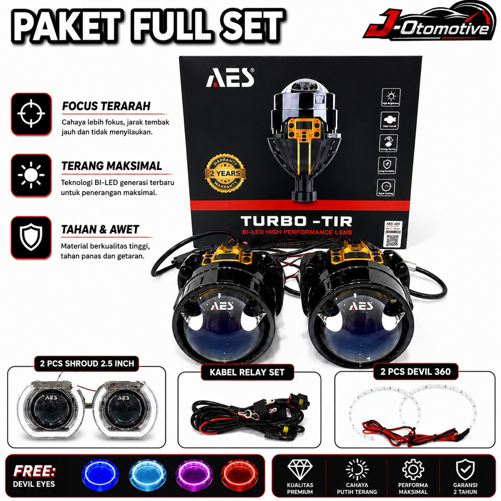 Biled Bi-Laser AES Turbo-TIR  Proyektor LED Biled 2.5 Inch 75 Watt Double Laser