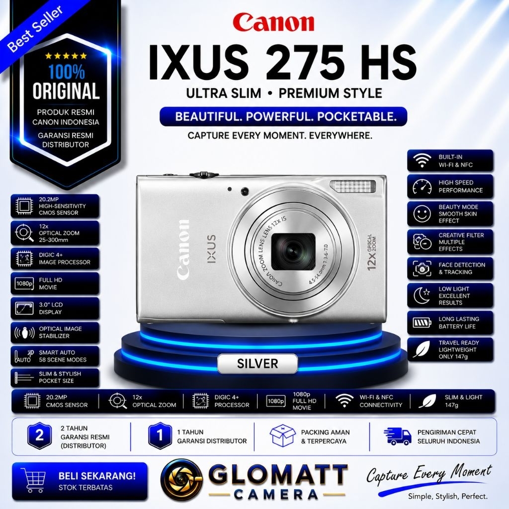 CAMERA CANON IXUS 275 HS WIFI / DIGITAL POCKET IXUS 275 HS WIFI