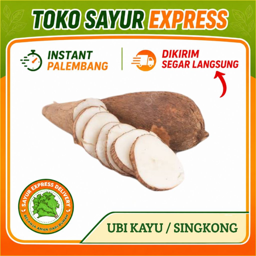 Ubi kayu Singkong 900 gram - 1kg - Sayur Segar Express Palembang