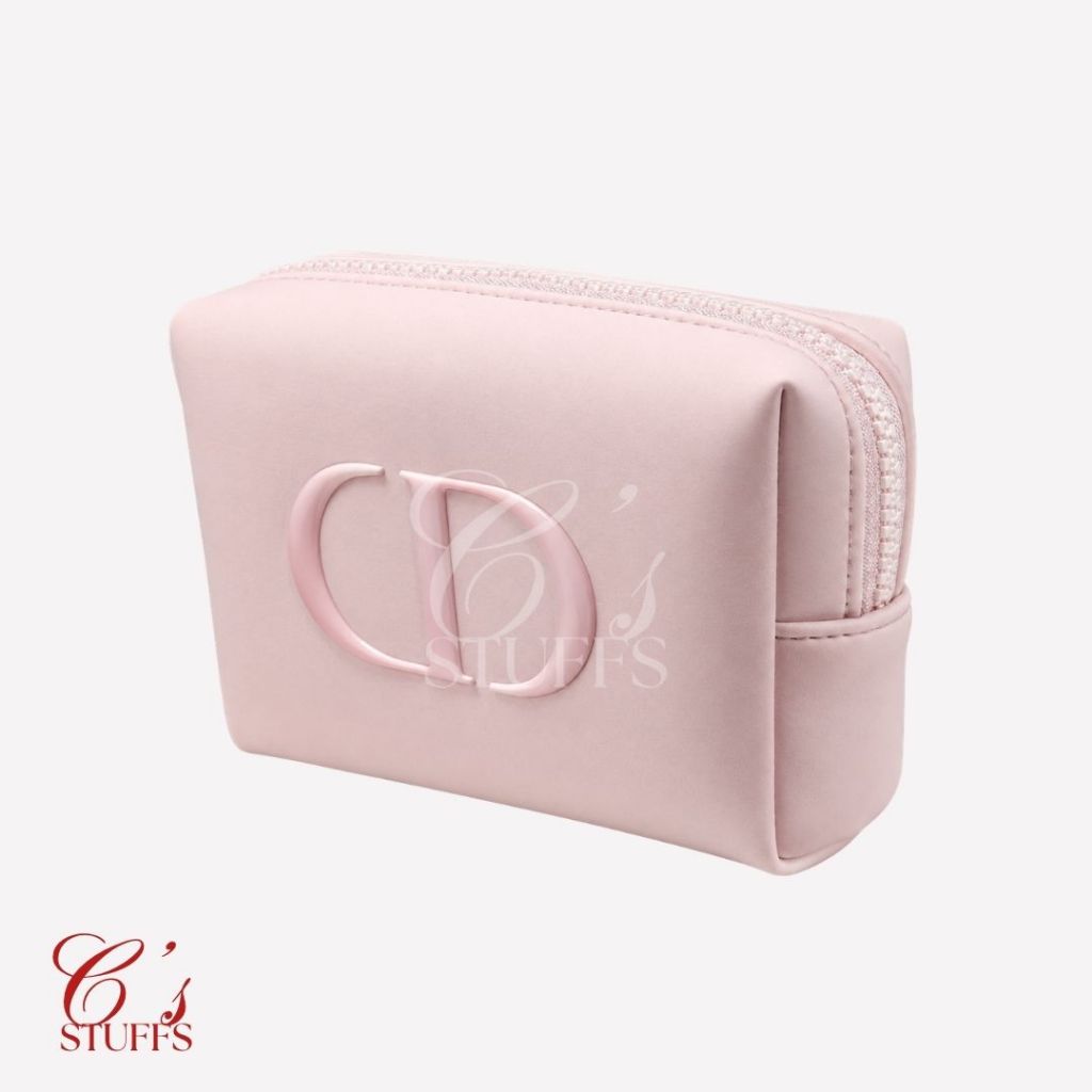 DIOR Pouch | White Pink Gold | Make Up Bag | Toiletries Bag