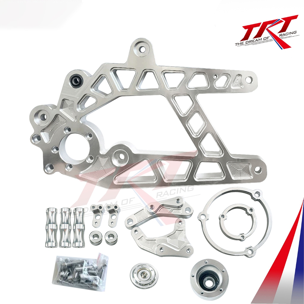 Swing Arm CNC Warna Silver Sparepart Modifikasi Motor NMAX V3 Lengkap Braket Kaliper Standa