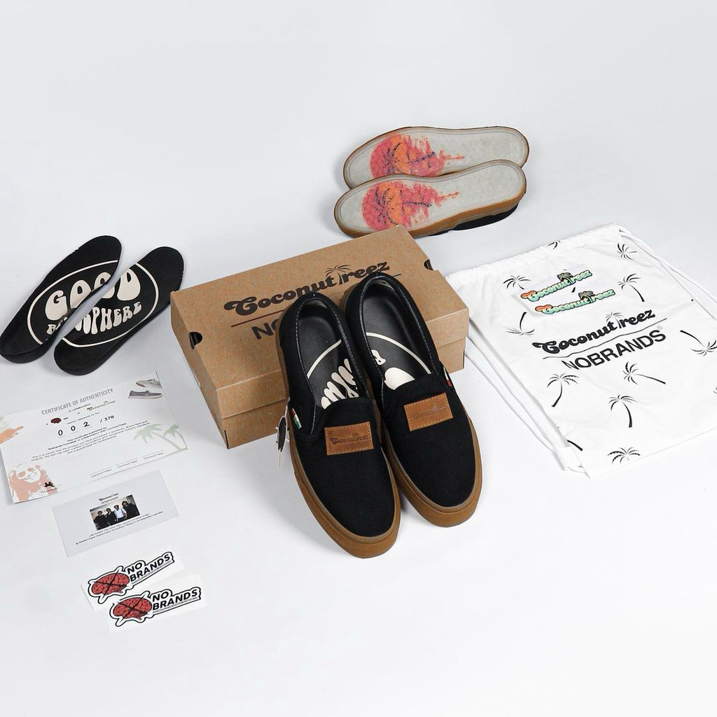 NOBRAND X Steven Coconuttreez Sepatu NoBrand Coconut Shoes Black Gum Original Made In Indonesia