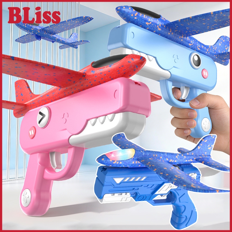 BLiss Mainan Pistol Pesawat Air Battle Lampu LED Catapult Gun Mainan Pistol