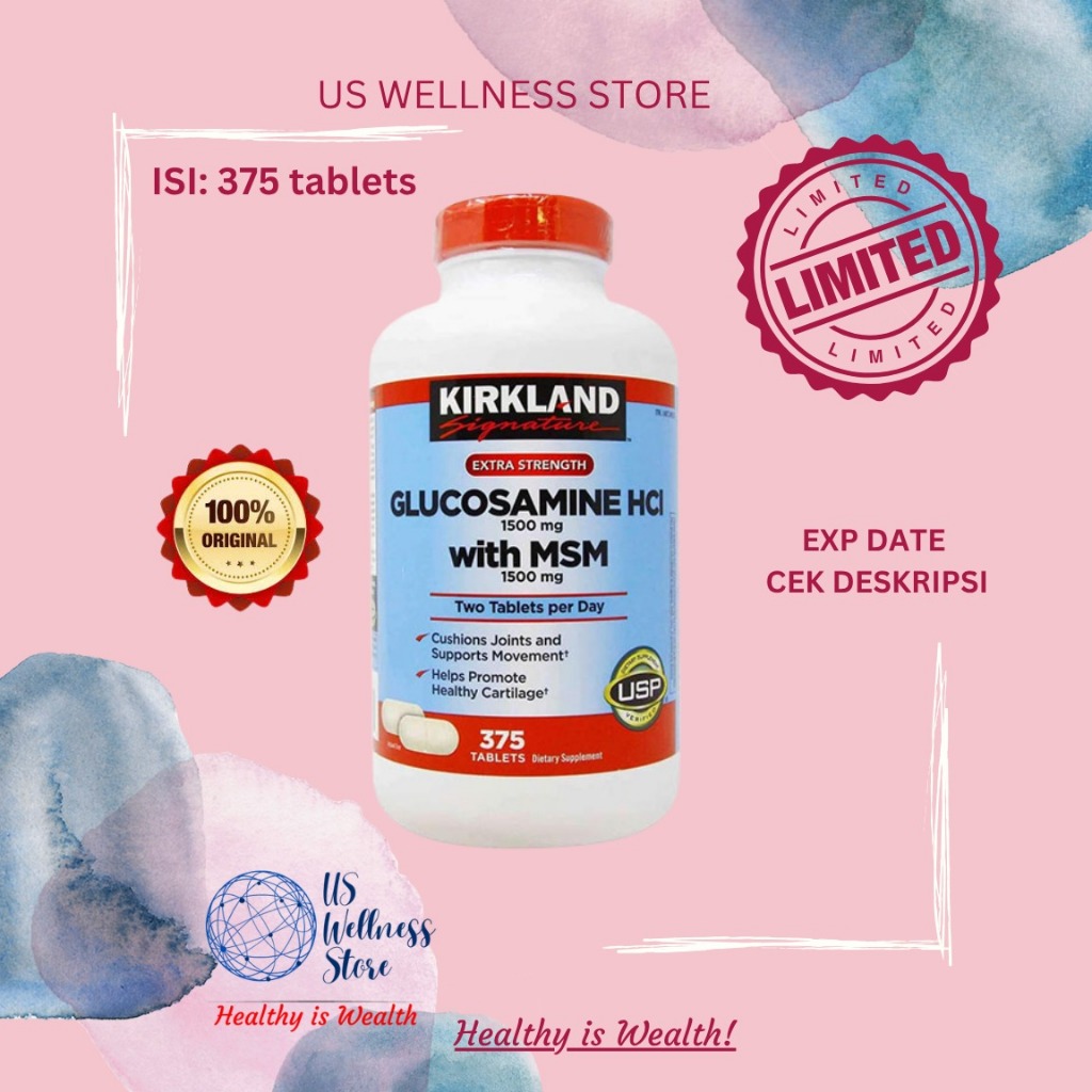 Kirkland Signature Glucosamine 1500mg & MSM 1500mg - 375 Tablets