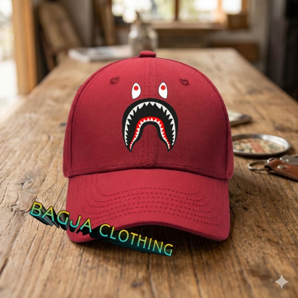 Topi Baseball anak Laki perempuan Bape Shark