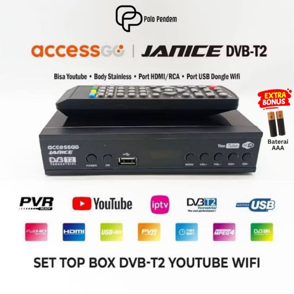STB Set Top Box HDTV DVB-T2 Digital Janice AccessGo