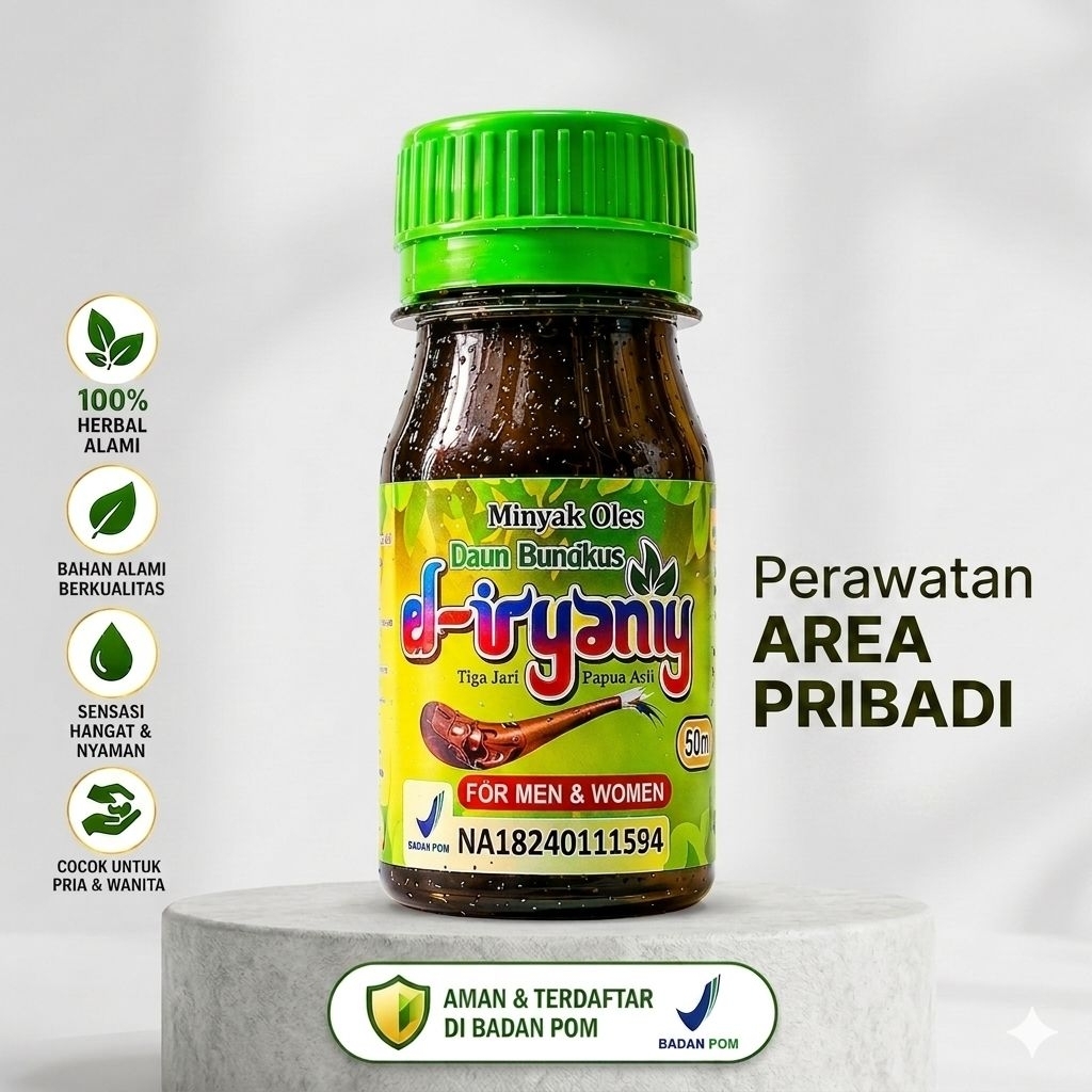 Iryaniy 50ml MInyak Herbal Perawatan dan Pemijatan Area TUbuh Pribadi | Aman dan Nyaman