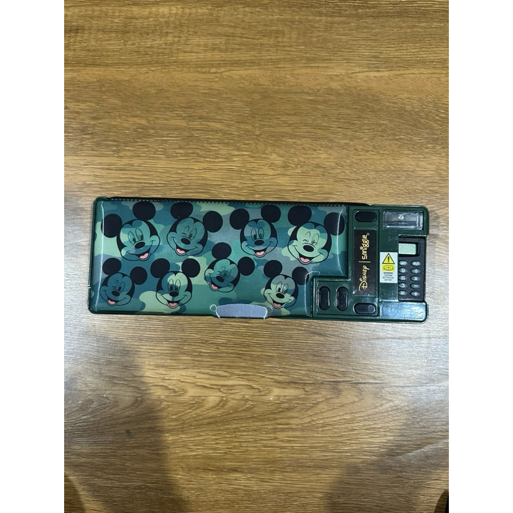 Smiggle Mickey Mouse Pencil Case Calculator Sharpener Army Camo Tempat Pensil Anak Stationery Kalkul