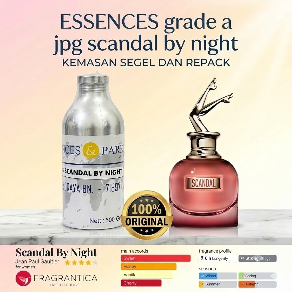 ESSENCES GRADE A/SORAYA BN/SCANDAL BY NIGHT/KEMASAN SEGEL REPACK/BIBIT MURNI