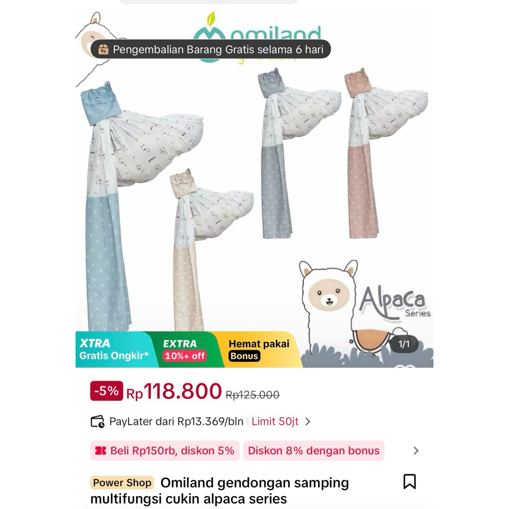 pl gendongan omiland alpaca pink
