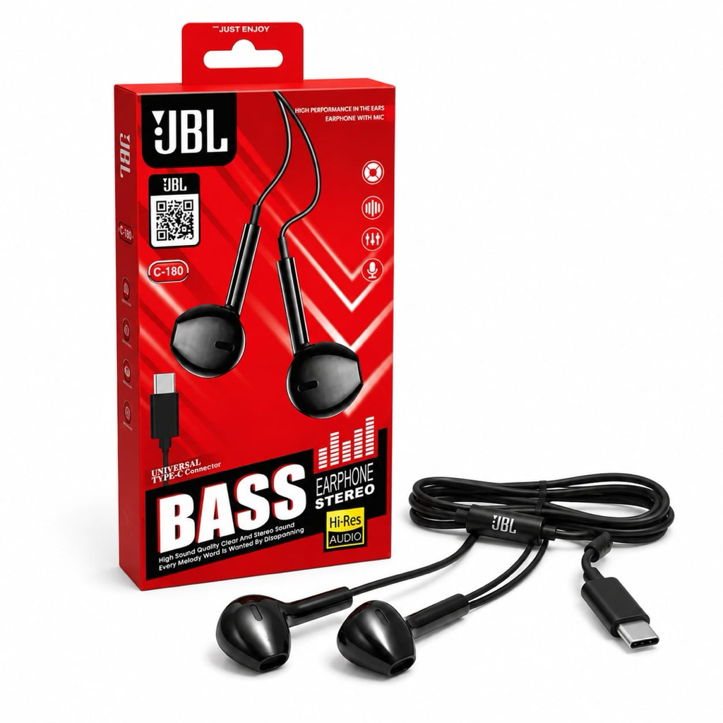 Headset Superbass C180 Jbl / Philips Kualitas Extrabass Model Type C