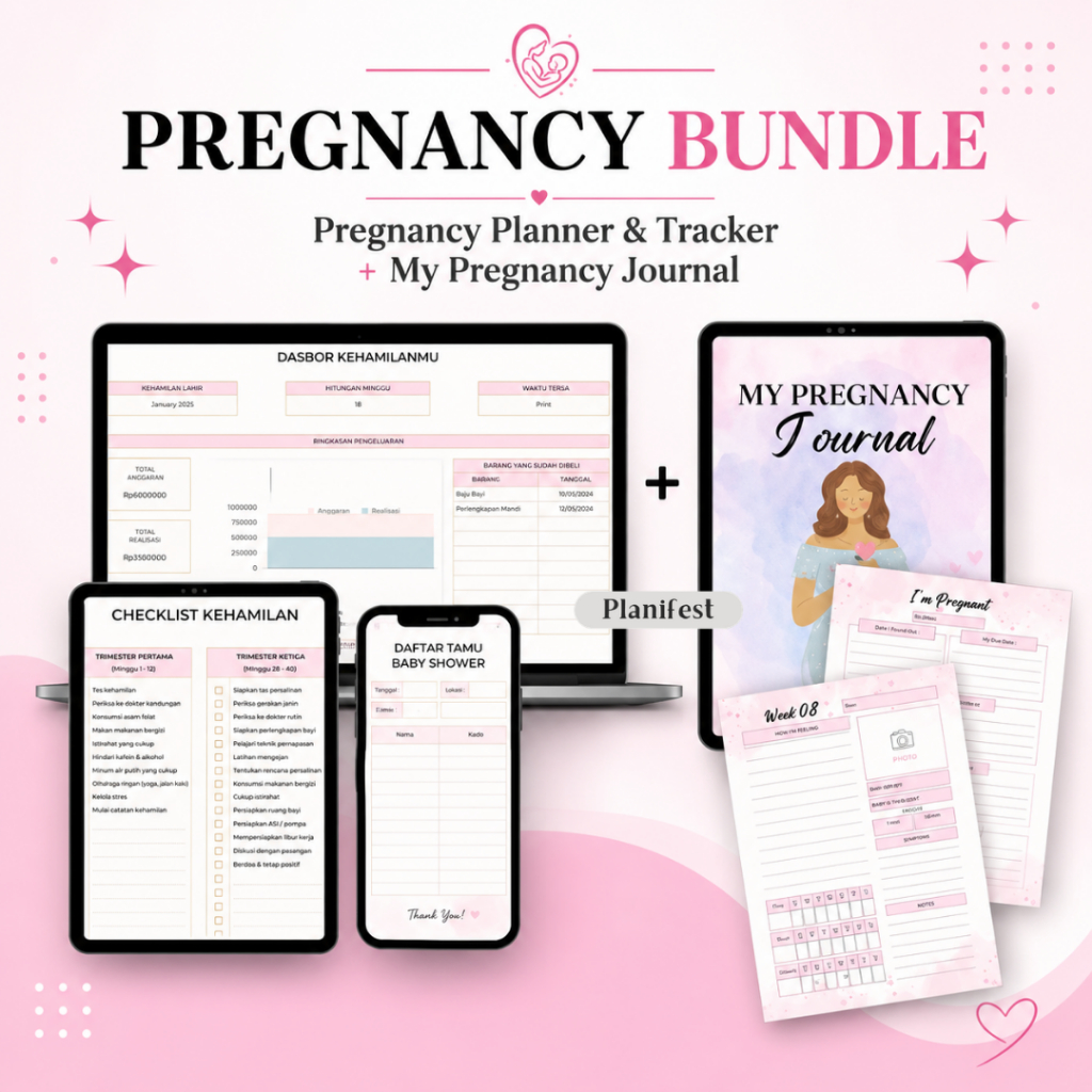 Pregnancy Bundle (My Pregnancy Journal + Pregnancy Planner & Tracker) Lengkap untuk Calon Ibu