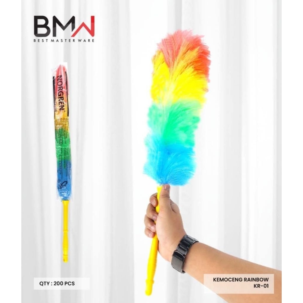 Kemoceng Tali Rafia Kemoceng Plastik Warna Warni Rainbow