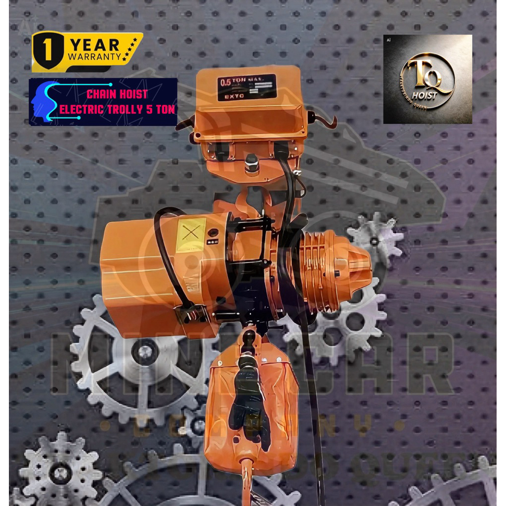 Electric Trolley Chain Hoist 5 Ton 2 Rantai 6 meter 3Phase Weka