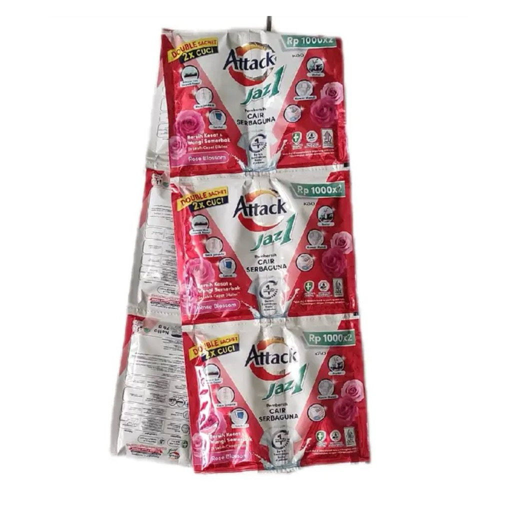 Attack Jaz1 Detergen Cair Sachet Twin Pack ( 1 renceng) Cairan Pembersih