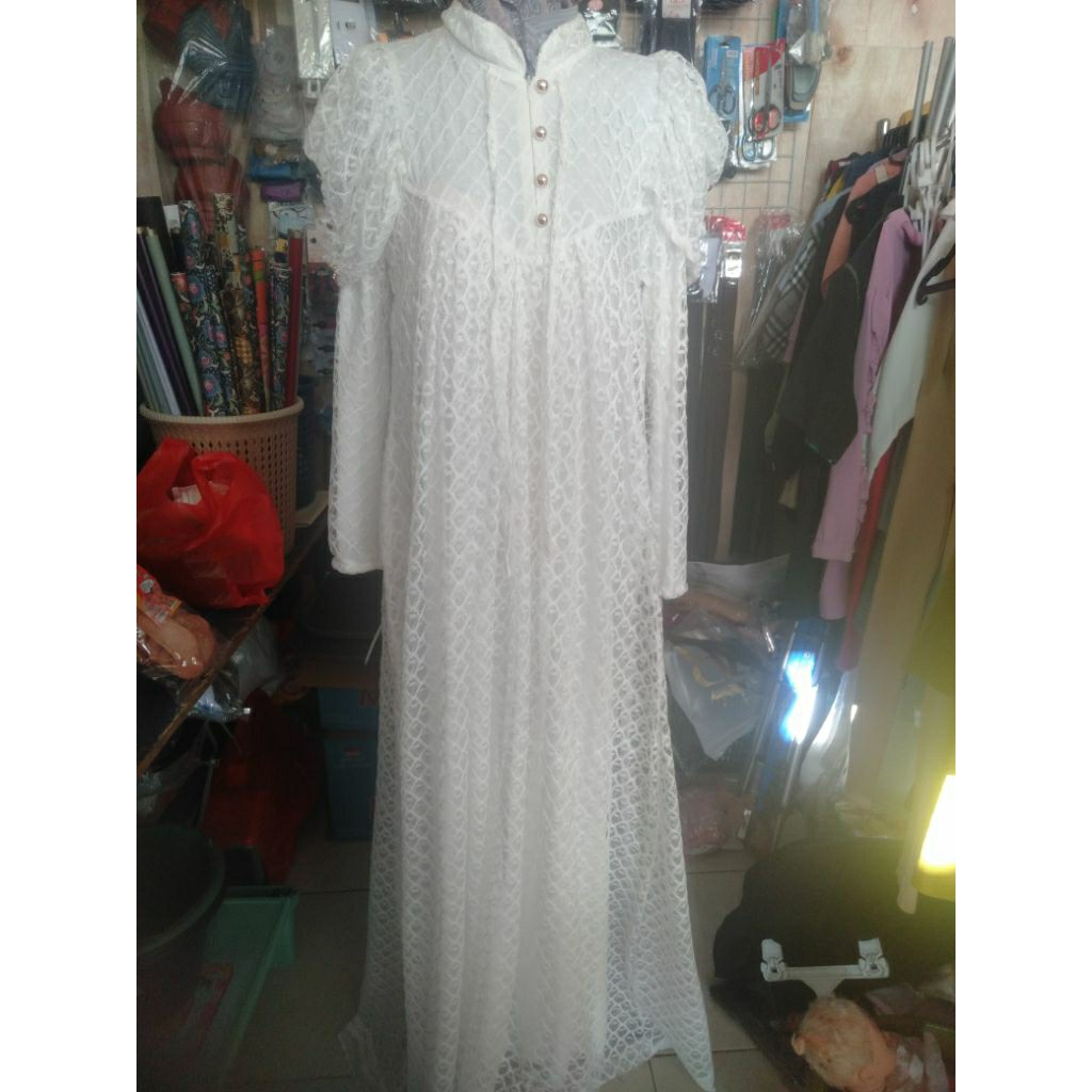 Gamis brokat Putih
