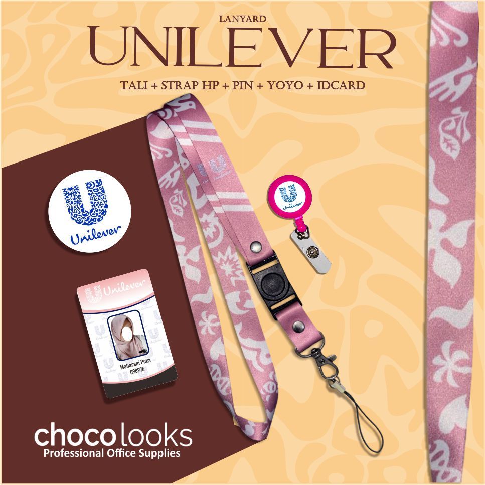 Tali IDcard UNILEVER | Lanyard UNILEVER PINK [ READY STOCK ]