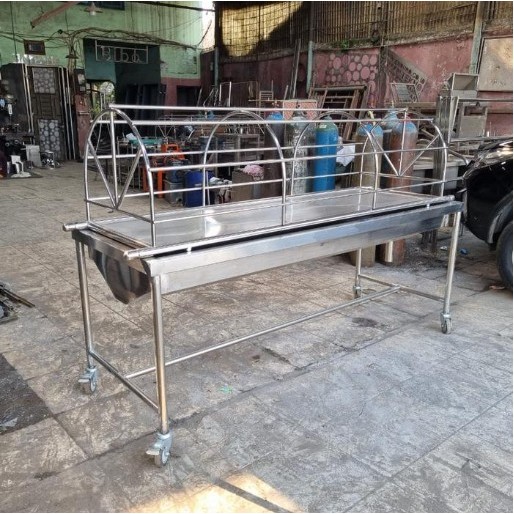 Keranda Jenazah Stainless dan Meja Pemandian Jenazah 1 Set