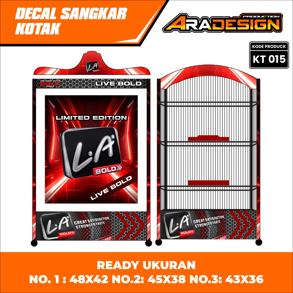 Stiker Sangkar Kotak Decal Sangkar Burung Model Terbaru Motif L.A Bold