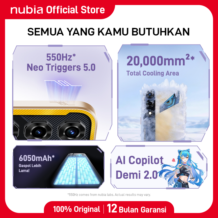 nubia Neo 5 5G RAM 20 GB (8 + 12 GB) ROM 256 GB Baterai 6050mAh Super Fast Charging 45W - Gambar 2