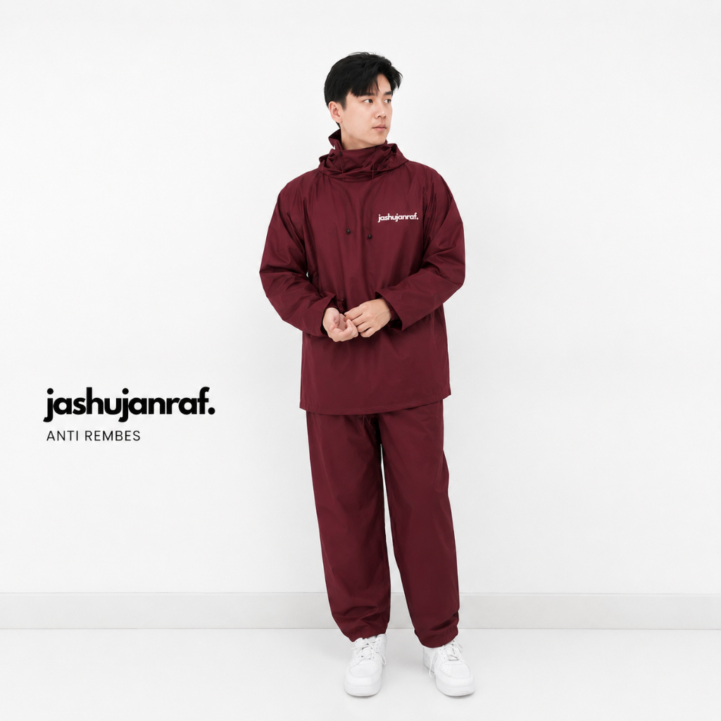 Raf Jas Hujan Hoodie Unisex Anti Air PVC