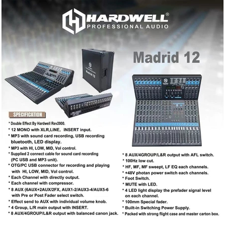 Hardwell MADRID 12 Audio Mixer 12 Channel