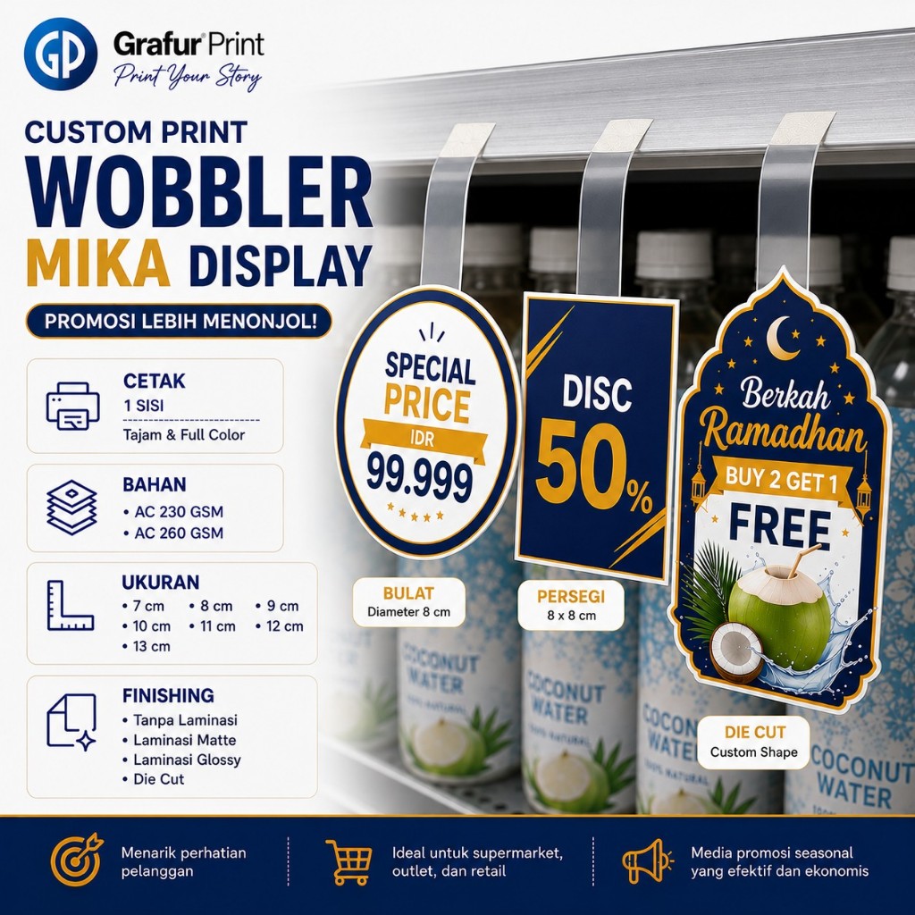 CETAK WOBBLER CUSTOM + MIKA