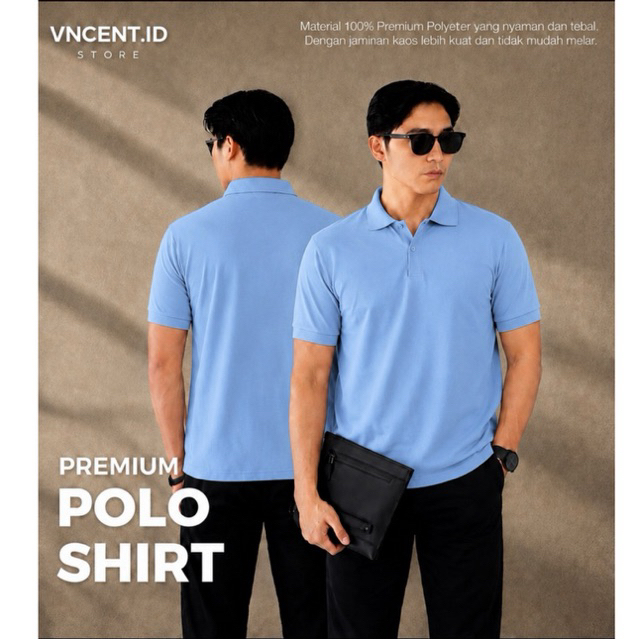 BIRU MUDA Kaos Polo Shirt Pria , Kaos Polos Berkerah