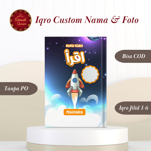 Iqro 1-6 Millenial Warna QR Free Custom Nama dan Foto Anak Gift Hadiah - Fatimah Quran