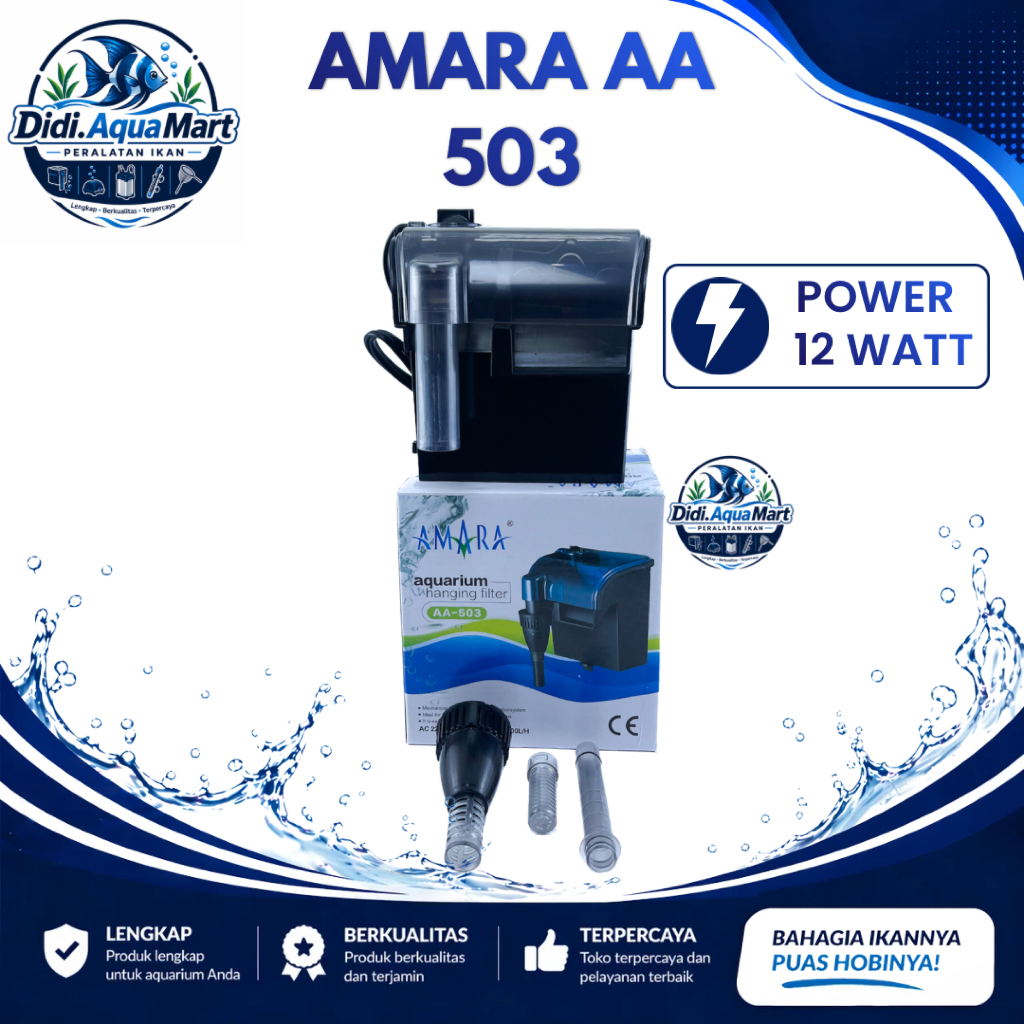 Amara AA-503 Hang On Filter FIlter Gantung Aquarium Filter Samping Aquarium Amara