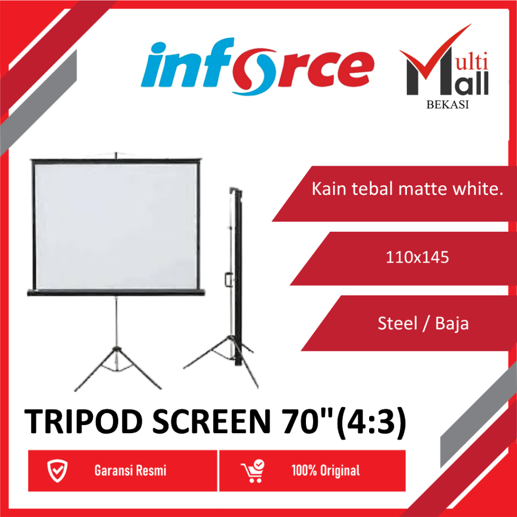 Inforce Tripod Screen Projector 70 4:3 / Layar Proyektor Inforce 70"