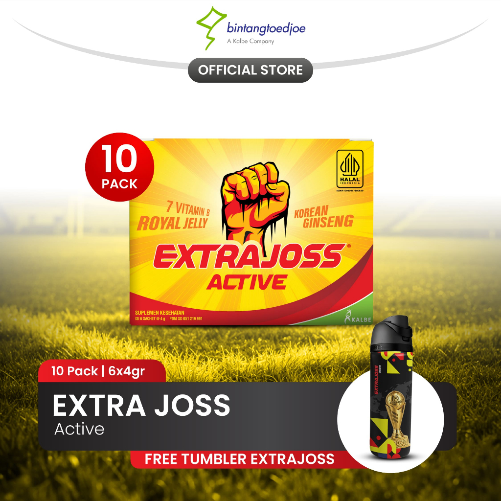 Extra Joss Active B7 10 Pack (120 Sachet) FREE Tumbler World Cup