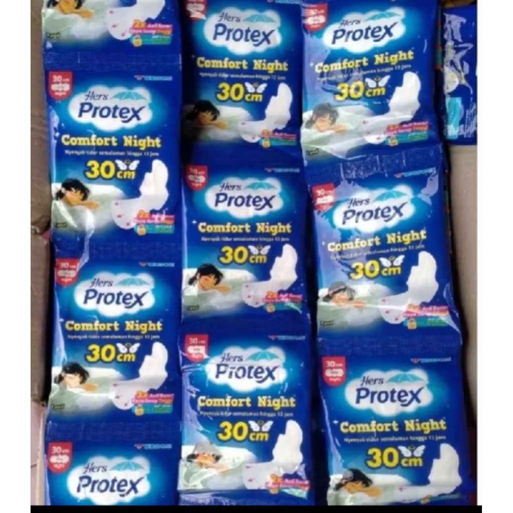 30 pcs Pembalut Malam Hers Protex Renteng - Nyaman Malam Hari