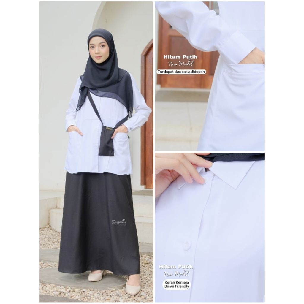 SERAGAM GAMIS HITAM PUTIH BY RIYANI GROUP