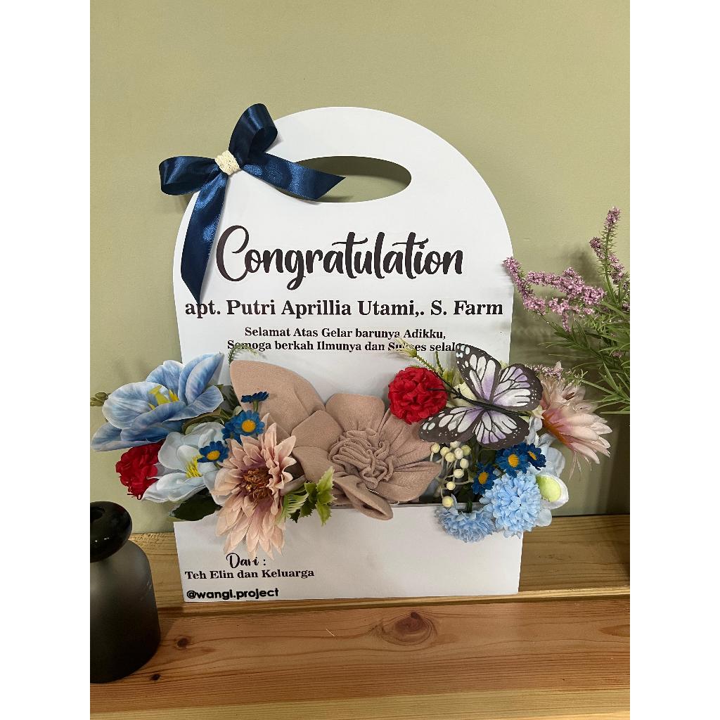 Buket Bunga Wisuda Custom Ucapan - Seri