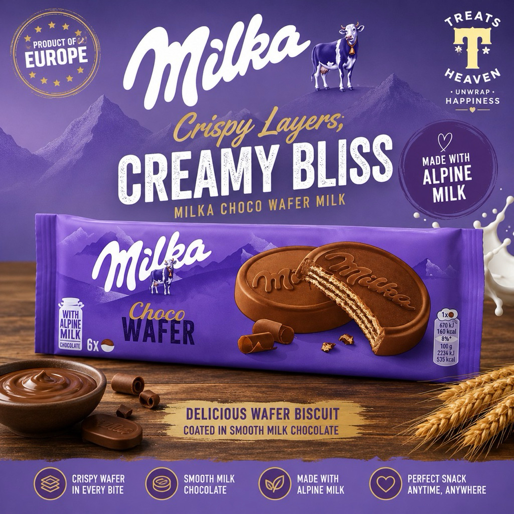 Milka Chocolate Wafer Milk 180gr | Milka Cokelat Coklat Import Wafer Lapis Coklat 180gr Eropa (Ready