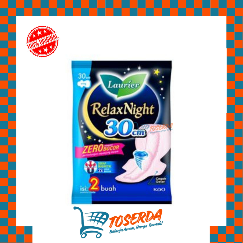 LAURIER Relax Night Pembalut 2pcs - 30cm Sachet