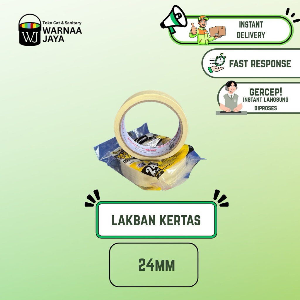 MASKING TAPE/LAKBAN KERTAS Ukuran 24mm & 45mm