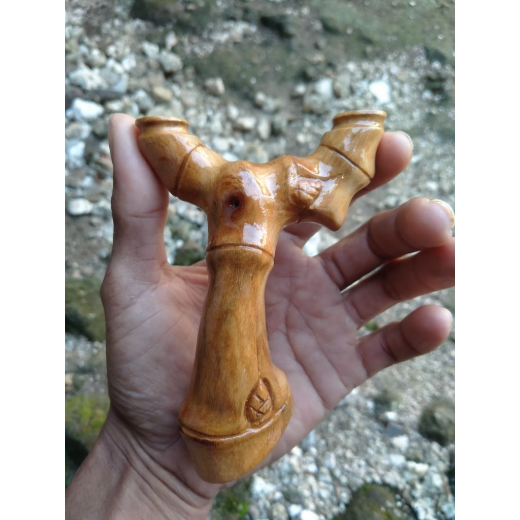 Ketapel motif bambu, ketapel kayu sawo/ ayonCATAPULT