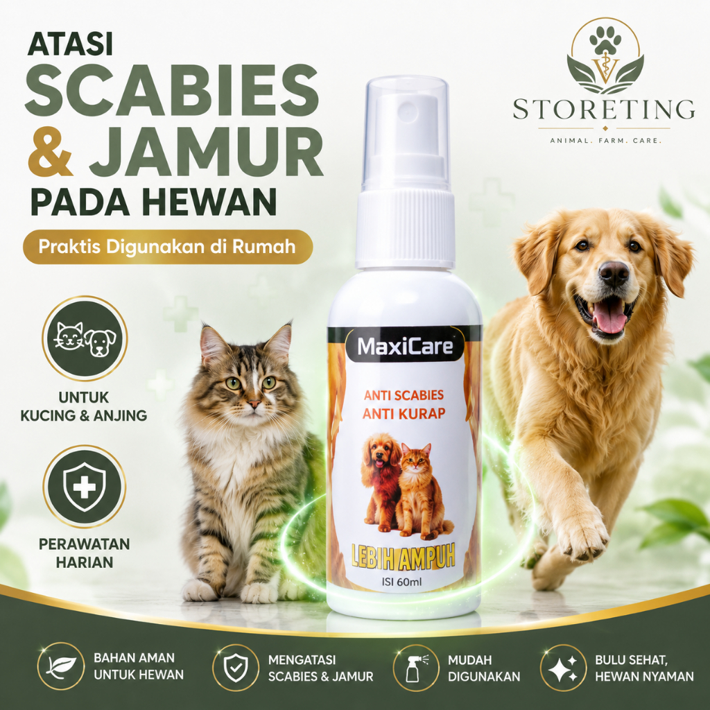 MAXICARE Bio Scabies Obat Jamur Kucing Ampuh Anti Kudis Gatal Kulit Koreng Eksim Luka Borok Demodex 
