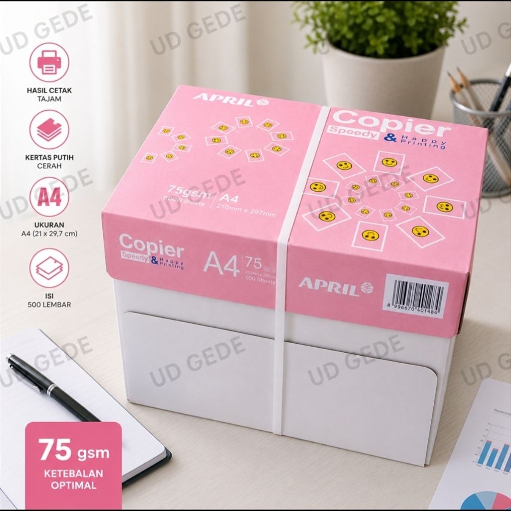 Kertas HVS A4 1 Dus / 5 Rim 75 Gsm April Happy Instant