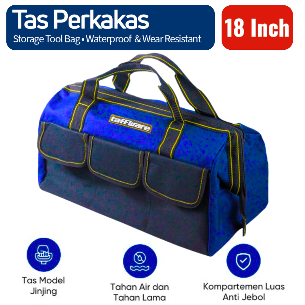 K8A Taffware Tas Perkakas 18 Inch salempang jinjing Tahan Air