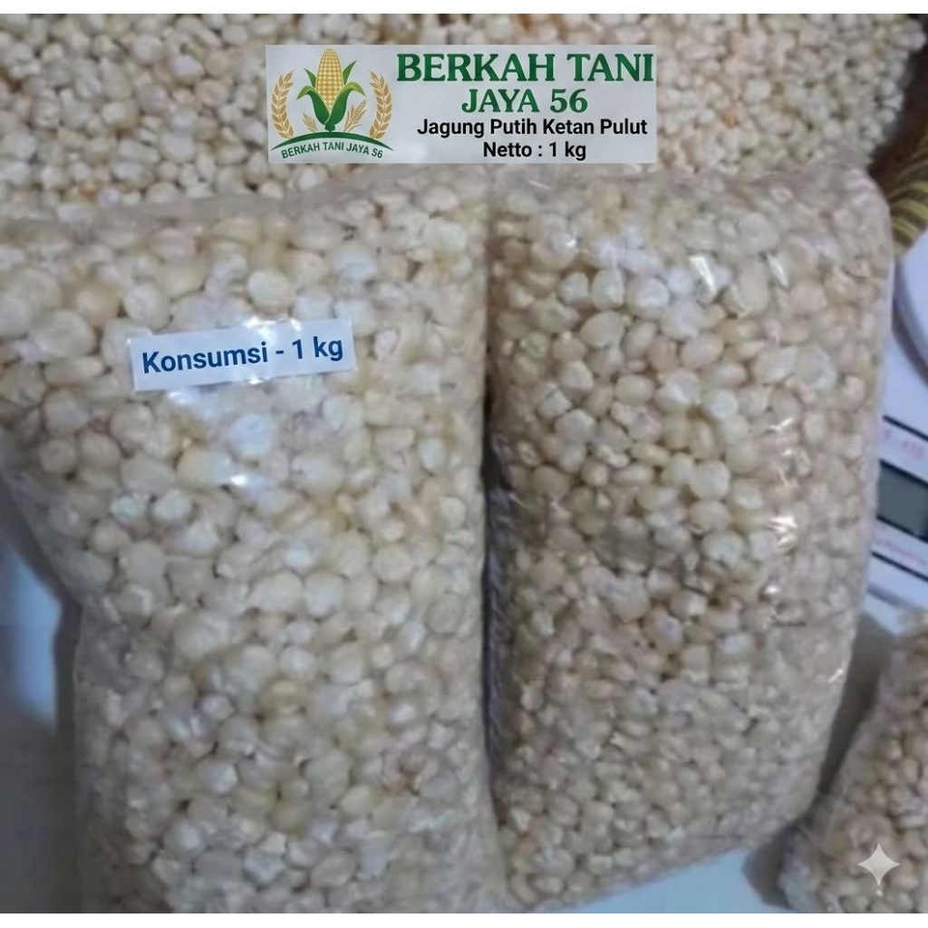 1kg JAGUNG PUTIH KETAN PULUT KERING MENTAH BAHAN BUBUR DAN NASI JAGUNG