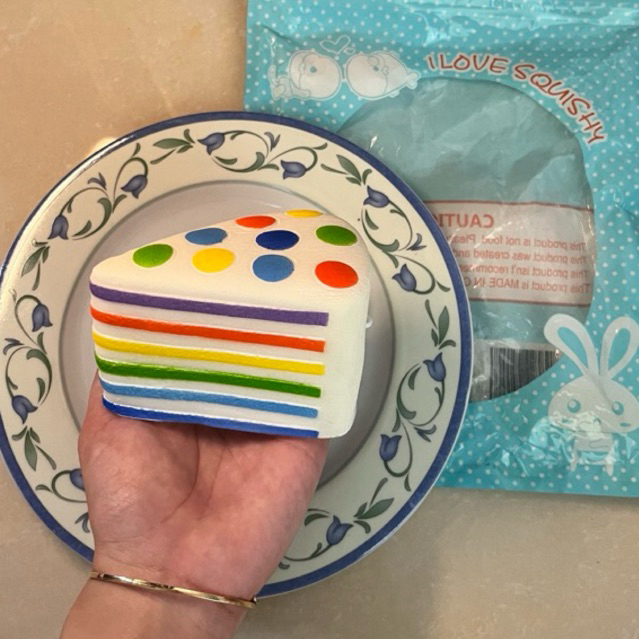 Rainbow Cake slice squishy
