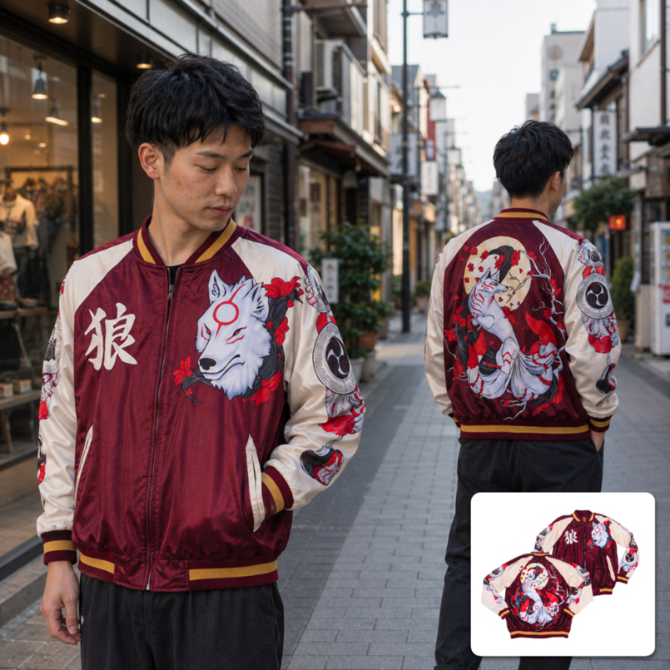 Sukajan Heritage Collection Kitsune | Jaket Sukajan Jepang Premium | Jaket Bomber Kitsune |  | Fashi