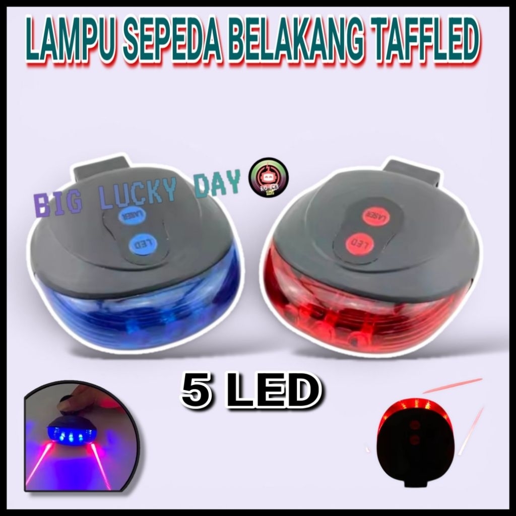 LAMPU SEPEDA BELAKANG LED LASER STROBO WATERPROOF ANTI AIR TAILLIGHT REAR SAFETY WARNING LIGHT AKSES