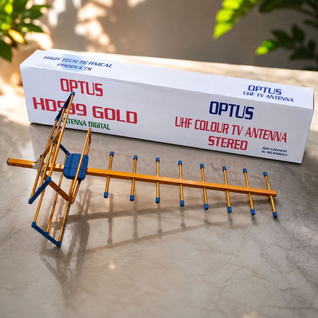Antena TV Digital Outdoor OPTUS HD99 GOLD UHF Colour TV Antenna Stereo