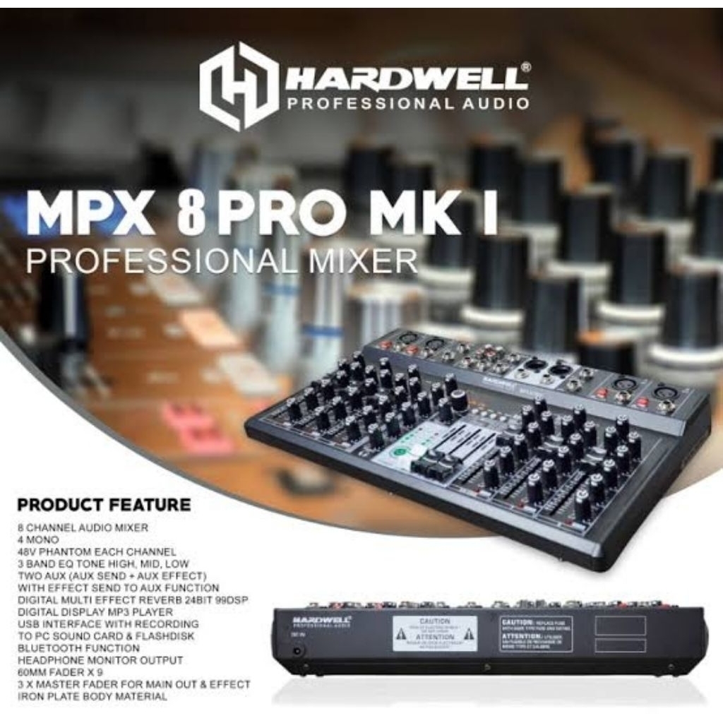 MINI MIXER AUDIO HARDWELL MPX 8 PRO MK I ORIGINAL GARANSI RESMI