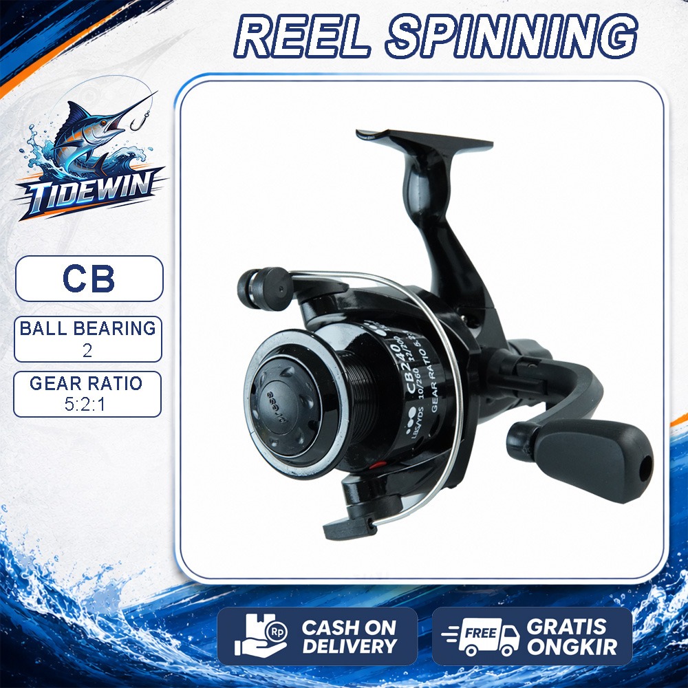 Reel Pancing Spinning Graphite Putaran Stabil 2 Ball Bearing Anti Macet - CB240